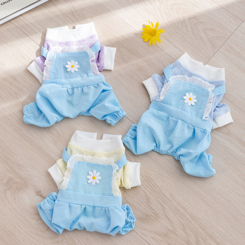 Pavasara suņu kombinezoni Kombinezoni Maziem suņiem Apģērbi Rompers Yorkie Pomeranian Shih Tzu Maltas pūdelis Bišons Šnaucers Mājdzīvnieku apģērbs