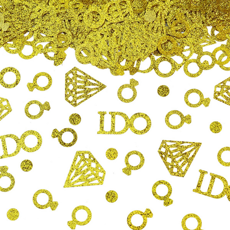 15 g mirdzošs dimanta gredzens konfeti līgavas dušas saderināšanās galdiņam, kas paredzēts mazulim, DIY dzimšanas dienas kāzu ballīšu piederumi