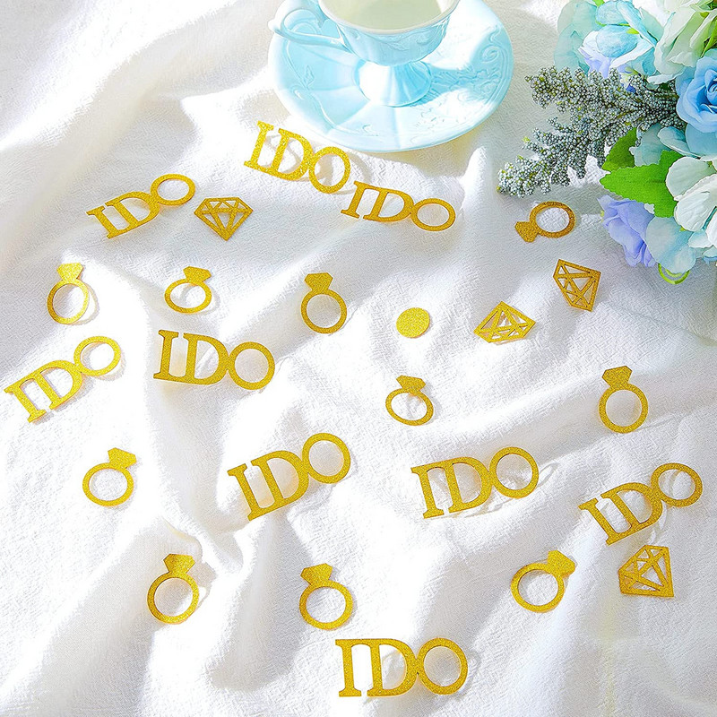 15 g mirdzošs dimanta gredzens konfeti līgavas dušas saderināšanās galdiņam, kas paredzēts mazulim, DIY dzimšanas dienas kāzu ballīšu piederumi