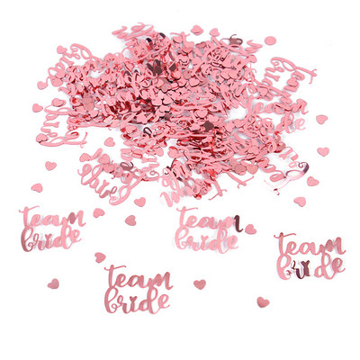 15 g/pungă Rose Gold Team Bride To Be Confetti Scrisoare Plastic Confetti Nunta DIY Decorat Rechizite pentru petreceri de burlac
