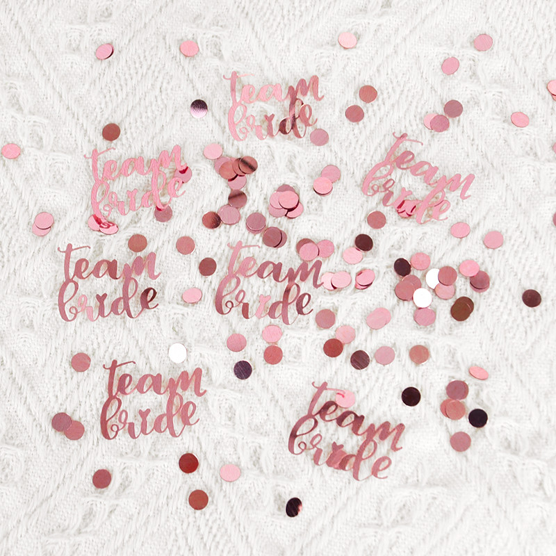 15 g/maiss Rose Gold Team Bride To Be Konfeti Vēstules Plastmasas Konfeti Kāzu Dekorācijas Vecmeitu ballītes piederumi