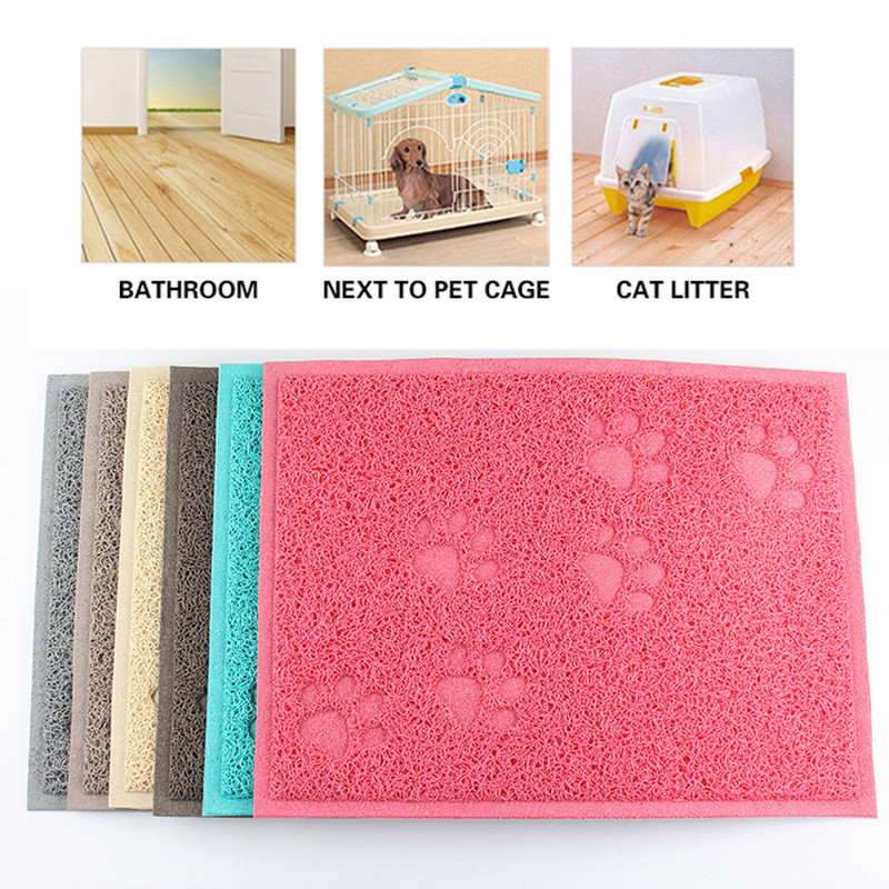 Mājdzīvnieku kaķu pakaišu paklājiņš Pārnēsājams, mīksts ķepas, apdrukāts spilventiņš, ūdensizturīgs, neslīdošs paliktnis mājas grīdas automašīnu tīrīšanai, PVC biezs paklājs