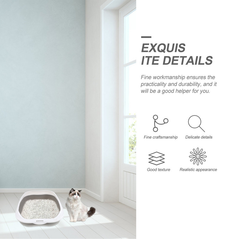 Kaķu pakaišu kaste Slēgtā pakaišu kaste Kaķēnu panna Gultas trauks Tīra tualete Pp daļēji slēgta apmācība