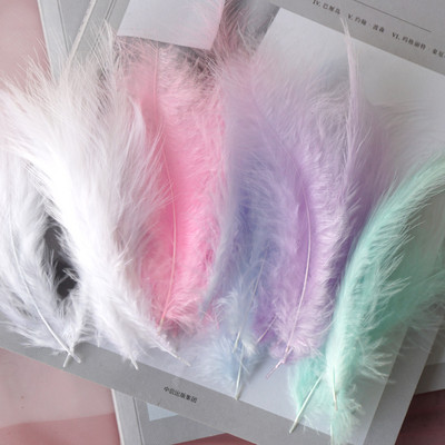 50pcs Natural Plumes 4-6 Inches 10-15cm Turkey White Feather Plume Fluffy Wedding Dress DIY Jewelry Decor Accessories Feathers