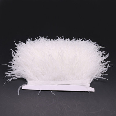 8-10cm Természetes strucctollak Vágószalag Dekoráció Kézműves Parti Esküvői Ruha Ruhák Varrás Kézműves toll 1M Nagyker