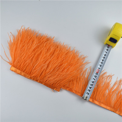 1 metras aukštos kokybės stručio plunksnos ant juostos juostelės pakraščio apdaila 8-10 cm DIY siuvimo apdaila Flecos baltos plunksnos suknelės drabužiai