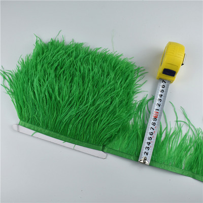 1 metras aukštos kokybės stručio plunksnos ant juostos juostelės pakraščio apdaila 8-10 cm DIY siuvimo apdaila Flecos baltos plunksnos suknelės drabužiai