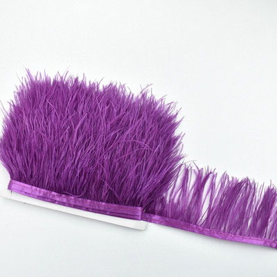 1 metras aukštos kokybės stručio plunksnos ant juostos juostelės pakraščio apdaila 8-10 cm DIY siuvimo apdaila Flecos baltos plunksnos suknelės drabužiai