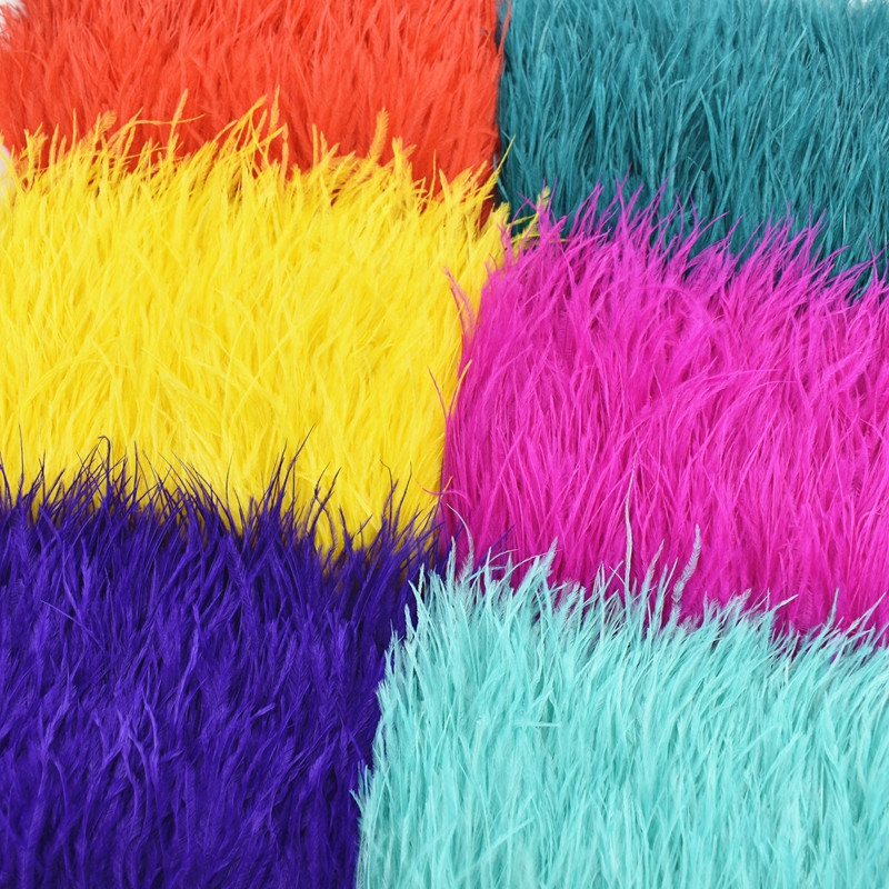 1 metras aukštos kokybės stručio plunksnos ant juostos juostelės pakraščio apdaila 8-10 cm DIY siuvimo apdaila Flecos baltos plunksnos suknelės drabužiai