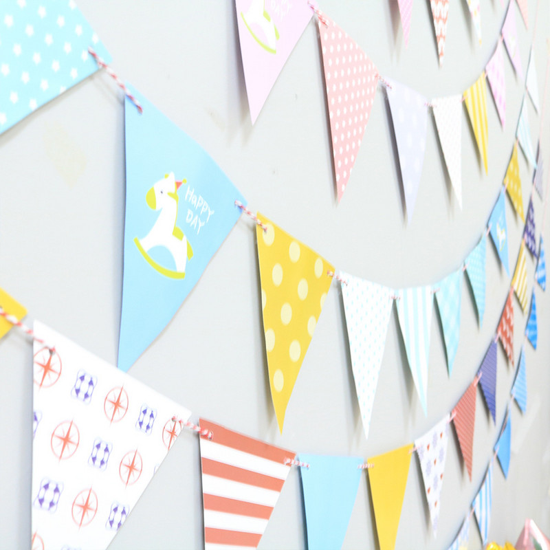 12gab/komplekts 15*16cm karogi stīgas filcs reklāmkarogs vītnes dzimšanas dienas vimpelis bērnu duša kāzu ballīšu dekorēšanas piederumi