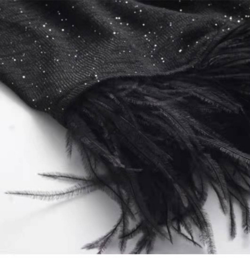 1 metras Daugiaspalvės Stručio plunksnos kirpimo juostelė 8-10cm Natūralios plunksnos suknelėms Drabužiams Suknelių dekoravimui Siuvimo amatai