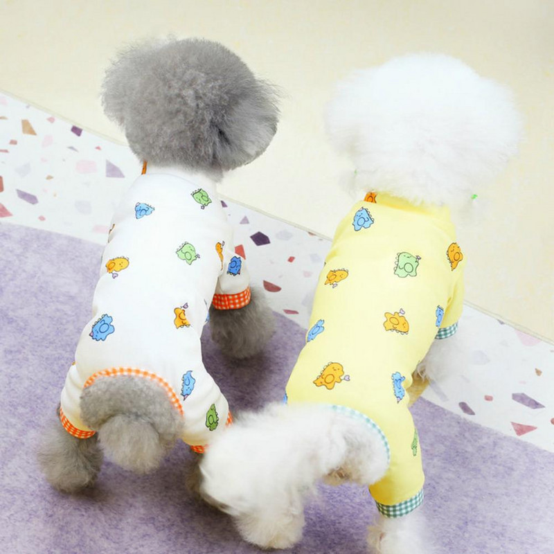 Suņu kombinezons ar apaļu kaklu, multfilma četrkājains mājdzīvnieku kucēns.