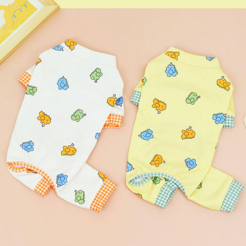 Suņu kombinezons ar apaļu kaklu, multfilma četrkājains mājdzīvnieku kucēns.