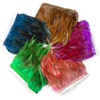 1 метър цветни пера от фазан, петел, ресни, подстригване на лента, лента от пилешки пера, шиене на рокля с връзване на мухи, дантелени декорации