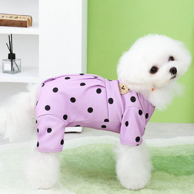 Облечи фина изработка на точки Домашно кученце Кученце Четирикрако облекло за шезлонг Стоки за домашни любимци