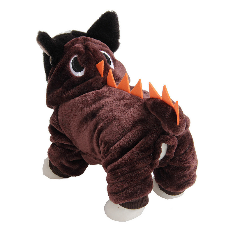 Suņu ballītes Helovīna dekorēšana Jauki dinozaura formas Suņu apģērbi Kombinezoni mājdzīvniekiem Suņu kucēnu kapuci kucēnu mājdzīvnieku apģērbi DIY Cosplay