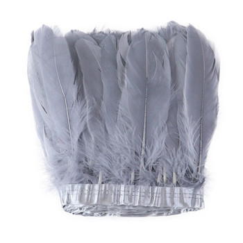 1Yard Goose Feathers Φυσικό φτερό Διακοσμητικά κρόσια 15-20cm Goose Plumes Διακόσμηση ρούχων DIY Νυφικό Ραπτικό Αξεσουάρ Χειροτεχνίες