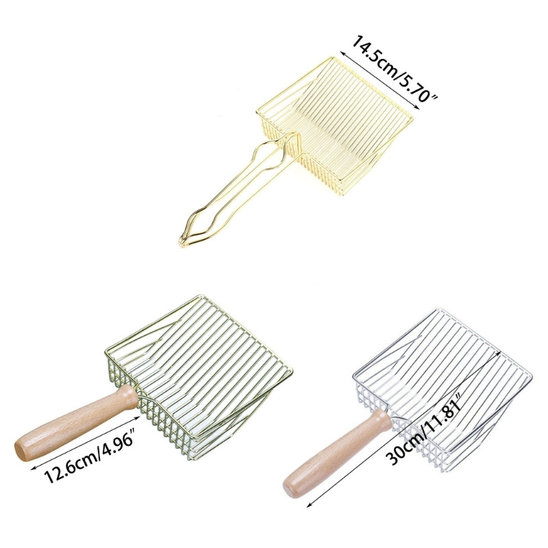 Macskák alomlapát fém mélylapát a könnyű kiszóráshoz 0,27 hüvelykes 0,39 hüvelykes szitáló nyílások