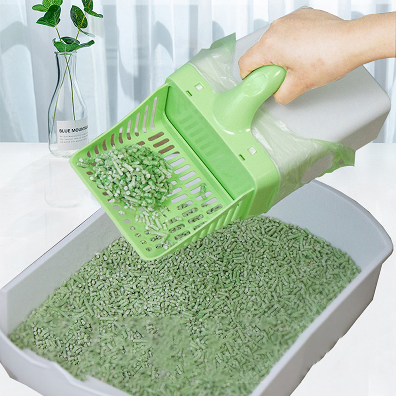 Mājdzīvnieku kaķu pakaišu lāpsta noņemama dizaina viengabala tīrītājs izkārnījumu liekšķere Miskaste Tualetes atkritumu savācējs Mājdzīvnieku tīrīšanas piederumi