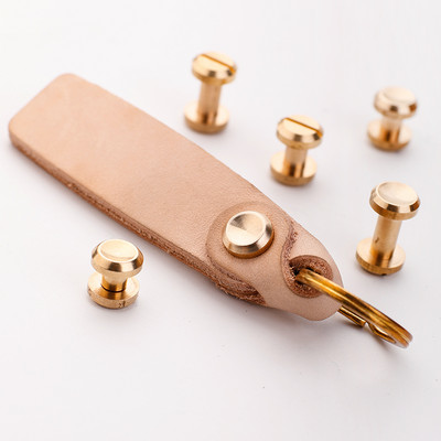 10pcs Solid Brass Binding Concave Surface Screws Nail Stud Rivets For Photo Album Leather Craft Studs Belt Wallet 10mm Flat Cap