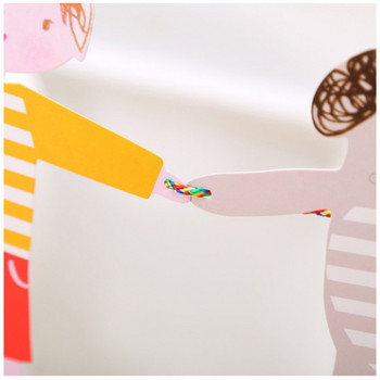 Χαριτωμένα Χέρια Χέρια Αγόρι κορίτσι Γάτα και Σκύλος Κινούμενα σχέδια DIY Bunting banner Διακοσμητικά χάρτινα διακοσμητικά σημαιών για τα γενέθλια των παιδιών