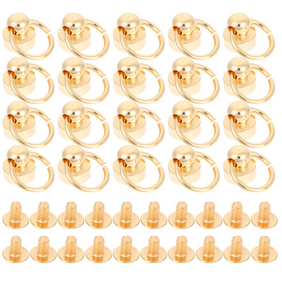 20 komplekti apaļo kniedes kniedes, pogu kniedes kniedes- gredzenveida kniedes ar gredzenu, kniedes stiprinājumi ķēdes maisa skrūves maciņam makam