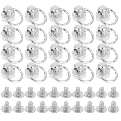 20 komplekti apaļo kniedes kniedes, pogu kniedes kniedes- gredzenveida kniedes ar gredzenu, kniedes stiprinājumi ķēdes maisa skrūves maciņam makam