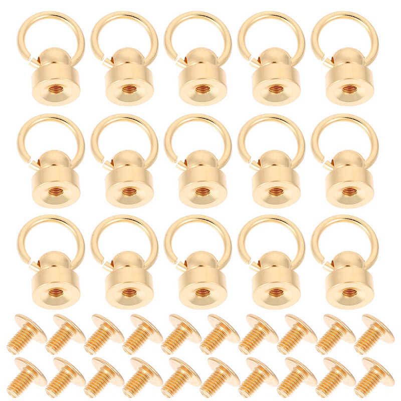 20 komplekti apaļo kniedes kniedes, pogu kniedes kniedes- gredzenveida kniedes ar gredzenu, kniedes stiprinājumi ķēdes maisa skrūves maciņam makam