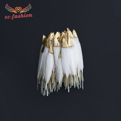 Skaista pīles spalvu maza taisna naža spalva 10-15CM8 (4-6 collas) zelta strūklas galva 10GB DIY galvassegu aksesuāri