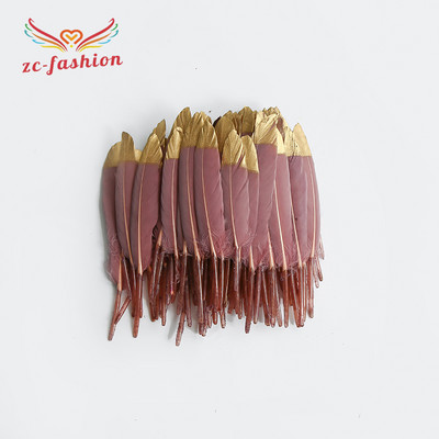 Skaista pīles spalvu maza taisna naža spalva 10-15CM8 (4-6 collas) zelta strūklas galva 10GB DIY galvassegu aksesuāri