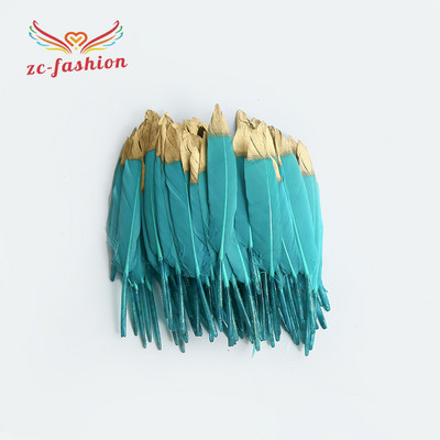 Skaista pīles spalvu maza taisna naža spalva 10-15CM8 (4-6 collas) zelta strūklas galva 10GB DIY galvassegu aksesuāri