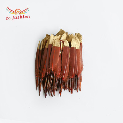 Skaista pīles spalvu maza taisna naža spalva 10-15CM8 (4-6 collas) zelta strūklas galva 10GB DIY galvassegu aksesuāri