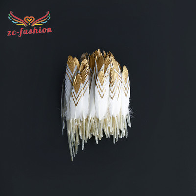 Skaista pīles spalvu maza taisna naža spalva 10-15CM8 (4-6 collas) zelta strūklas galva 10GB DIY galvassegu aksesuāri