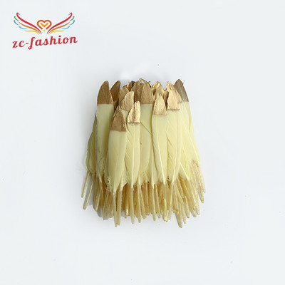 Skaista pīles spalvu maza taisna naža spalva 10-15CM8 (4-6 collas) zelta strūklas galva 10GB DIY galvassegu aksesuāri