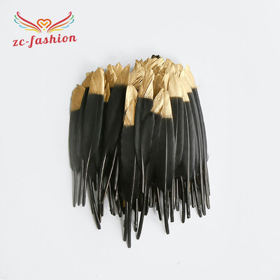 Skaista pīles spalvu maza taisna naža spalva 10-15CM8 (4-6 collas) zelta strūklas galva 10GB DIY galvassegu aksesuāri