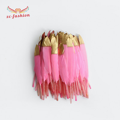 Skaista pīles spalvu maza taisna naža spalva 10-15CM8 (4-6 collas) zelta strūklas galva 10GB DIY galvassegu aksesuāri