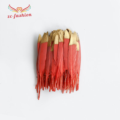 Skaista pīles spalvu maza taisna naža spalva 10-15CM8 (4-6 collas) zelta strūklas galva 10GB DIY galvassegu aksesuāri