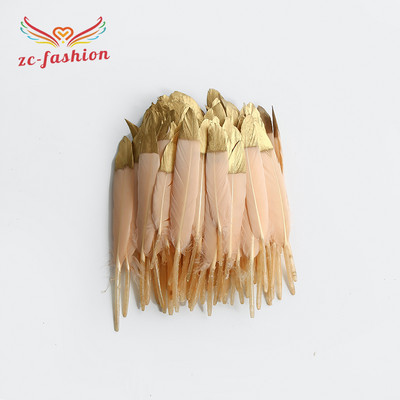 Skaista pīles spalvu maza taisna naža spalva 10-15CM8 (4-6 collas) zelta strūklas galva 10GB DIY galvassegu aksesuāri