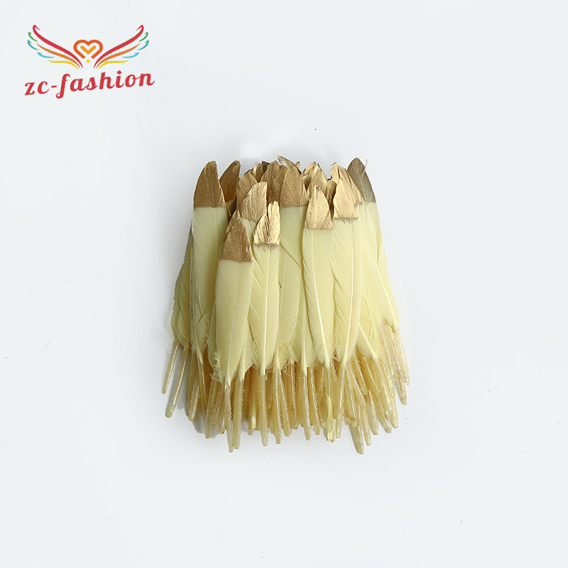 Skaista pīles spalvu maza taisna naža spalva 10-15CM8 (4-6 collas) zelta strūklas galva 10GB DIY galvassegu aksesuāri