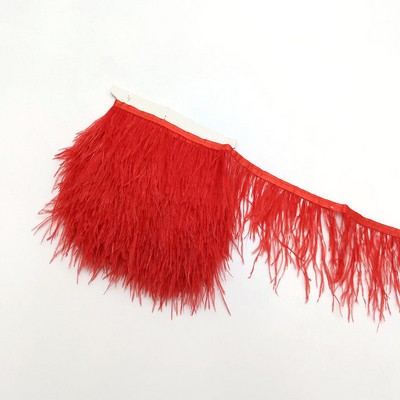 1metrs Krāsa Īstas Strausa spalvas Apdare Lente Bārkstis Plūmes Apģērbam Kleita Šūšana Piegriezumi Rokdarbu piederumi 8-10cm