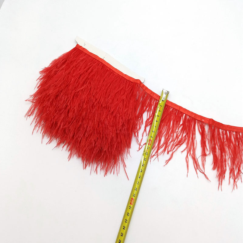 1metrs Krāsa Īstas Strausa spalvas Apdare Lente Bārkstis Plūmes Apģērbam Kleita Šūšana Piegriezumi Rokdarbu piederumi 8-10cm