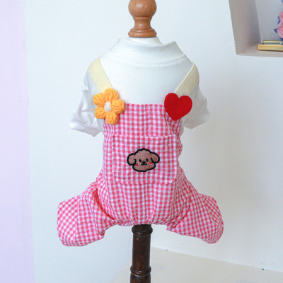 Maza suņa drēbes pavasara rudens modes kombinezons mājdzīvnieku multfilmas mētelis kaķis jauks rūtains jaciņš kucēns pidžama čivava pūdelis Yorkie