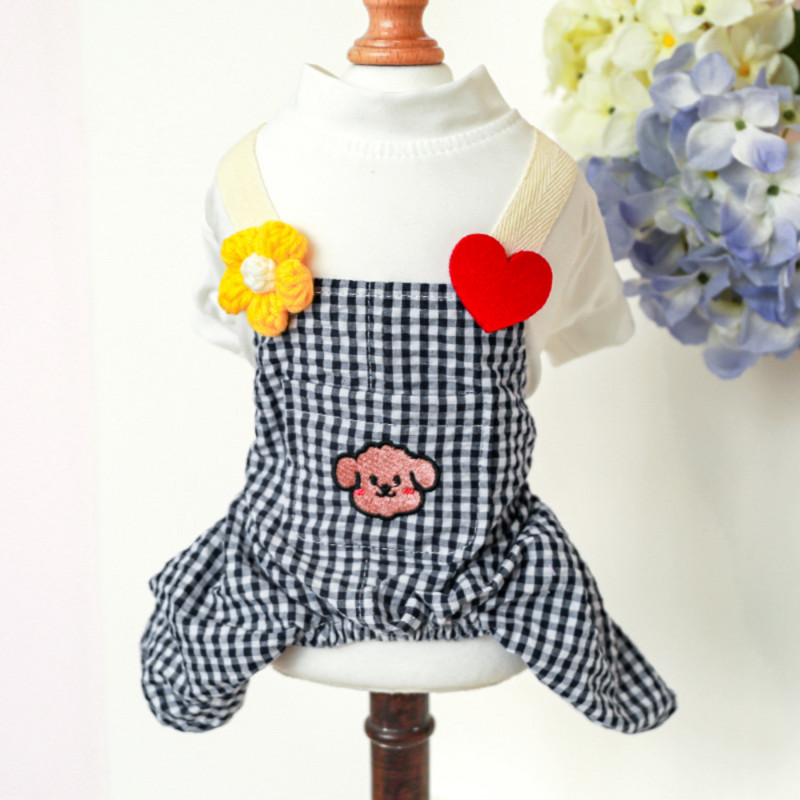 Maza suņa drēbes pavasara rudens modes kombinezons mājdzīvnieku multfilmas mētelis kaķis jauks rūtains jaciņš kucēns pidžama čivava pūdelis Yorkie