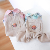 Mājdzīvnieku apģērbs Pavasaris Rudens Kombinezons Kaķis Modes Plaids Krekls Mazs Suņa Karikatūra Mētelis Kucēns Jauki Pidžama Pūdelis Jorkšīras Čivava