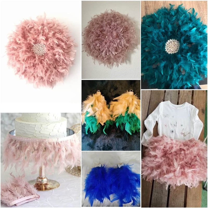 1 jards Turcija Spalvas Apdare rokdarbiem Amatniecība Materiāls Karnevāla dekorēšana DIY Kāzu ballīšu kleitas Materiāli Kostīmi Pluma