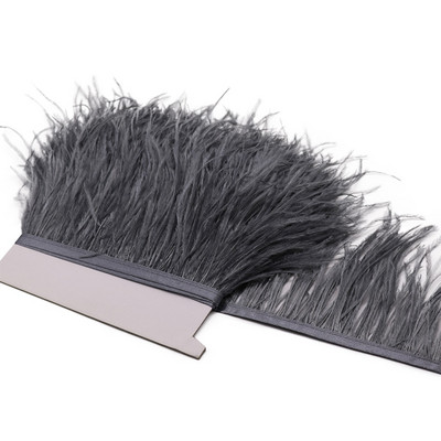 Χονδρική 1M Βαμμένο φτερό στρουθοκαμήλου 6-15cm DIY νυφικό Αξεσουάρ πάρτι Διακόσμηση με λοφίο στρουθοκαμήλου