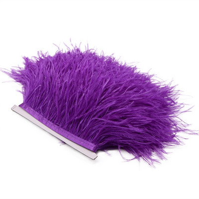 Χονδρική 1M Βαμμένο φτερό στρουθοκαμήλου 6-15cm DIY νυφικό Αξεσουάρ πάρτι Διακόσμηση με λοφίο στρουθοκαμήλου