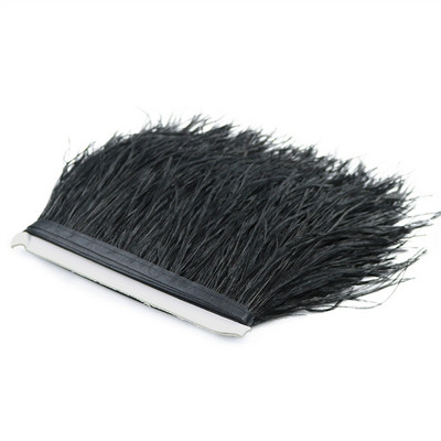 Χονδρική 1M Βαμμένο φτερό στρουθοκαμήλου 6-15cm DIY νυφικό Αξεσουάρ πάρτι Διακόσμηση με λοφίο στρουθοκαμήλου