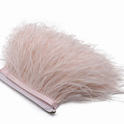 Χονδρική 1M Βαμμένο φτερό στρουθοκαμήλου 6-15cm DIY νυφικό Αξεσουάρ πάρτι Διακόσμηση με λοφίο στρουθοκαμήλου