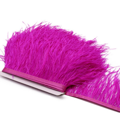 Χονδρική 1M Βαμμένο φτερό στρουθοκαμήλου 6-15cm DIY νυφικό Αξεσουάρ πάρτι Διακόσμηση με λοφίο στρουθοκαμήλου